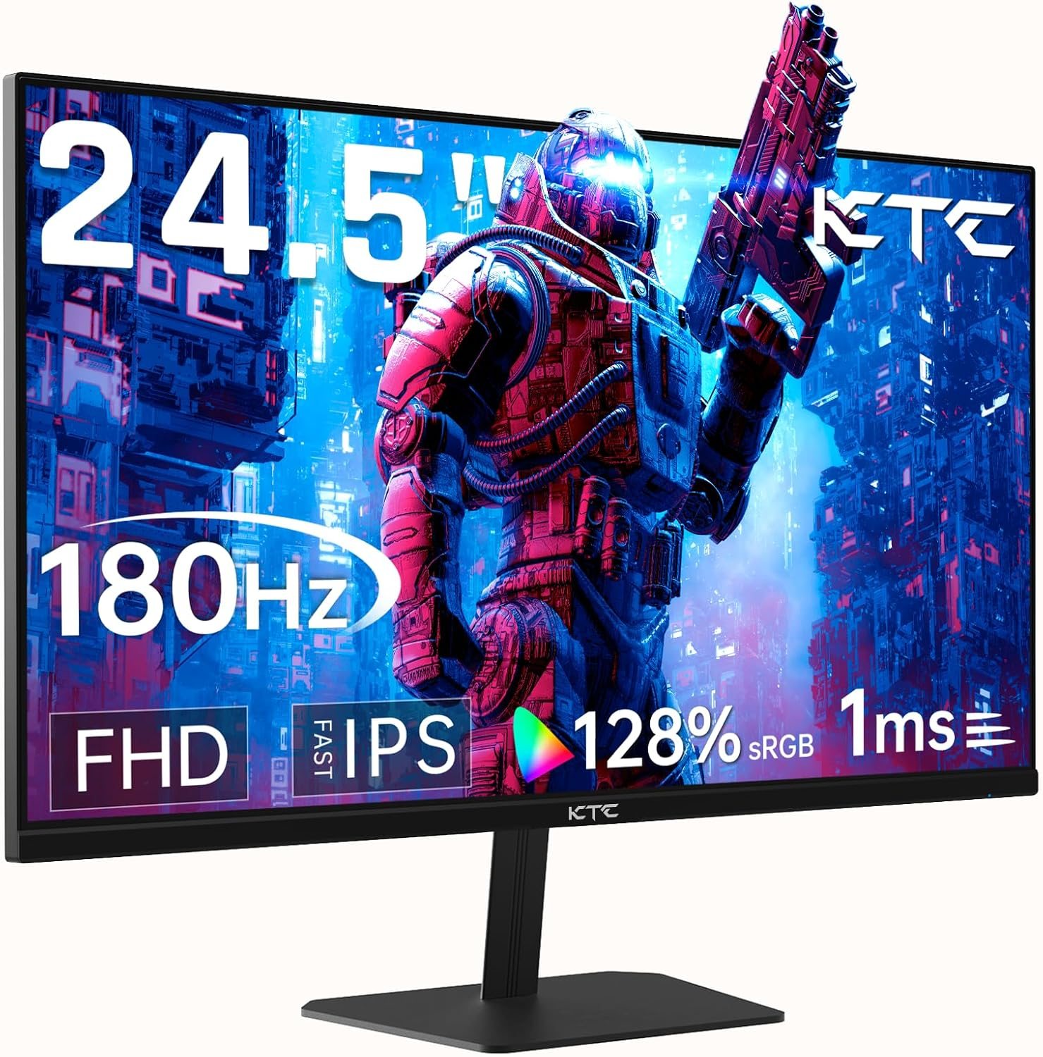 KTC 24.5” Gaming Monitor 180Hz FHD,Fast IPS 1080P 1 ms, 128% sRGB HDR10,Freesync HDMI x 2 /DP x 1 VESA Tilt Adjustable Xbox PS5 Switch (HDMI Cable Included) KTC 24.5” Gaming Monitor 180Hz FHD,Fast IPS 1080P 1 ms, 128% sRGB HDR10,Freesync HDMI x 2 /DP x 1 VESA Tilt Adjustable Xbox PS5 Switch (HDMI Cable Included)