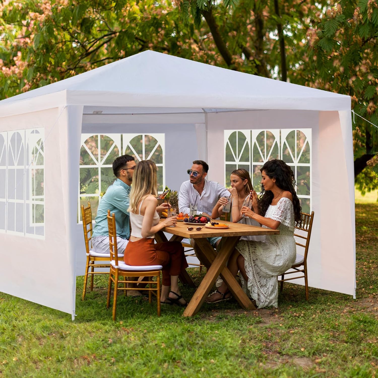 10’x10′ Outdoor Canopy Party Tent, Outdoor Event Shelter, Gazebo Canopy with Removable Window Walls for Wedding Celebration Graduation Birthday 10’x10′ Outdoor Canopy Party Tent, Outdoor Event Shelter, Gazebo Canopy with Removable Window Walls for Wedding Celebration Graduation Birthday