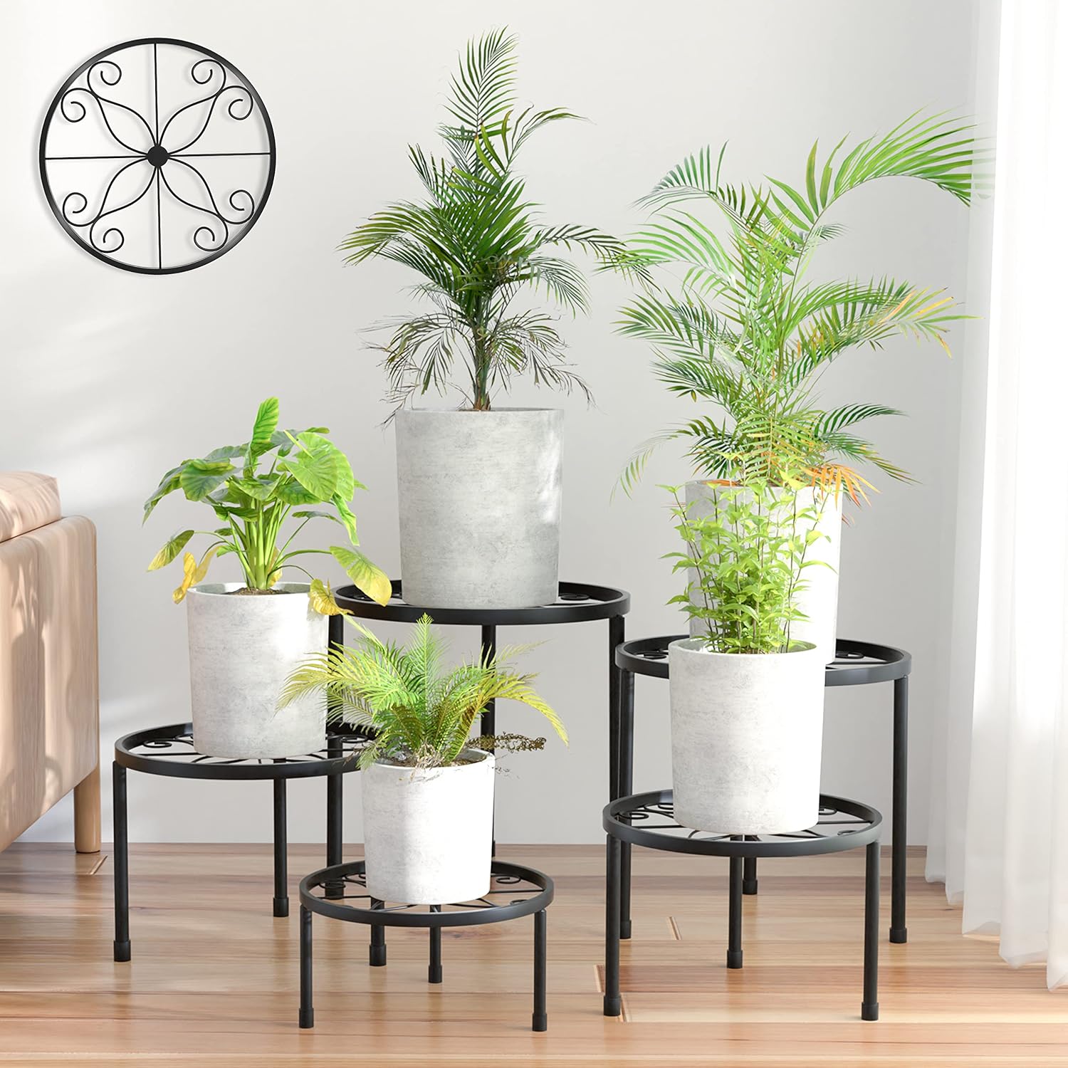 5-Pack Decent Metal Plant Stands, Heavy Duty Flower Pot Stands for Multiple Plant, Anti-Rust Iron Plant Pot Shelf, Decoration Racks for Home Indoor and Outdoor (5 Pack Black) 5-Pack Decent Metal Plant Stands, Heavy Duty Flower Pot Stands for Multiple Plant, Anti-Rust Iron Plant Pot Shelf, Decoration Racks for Home Indoor and Outdoor (5 Pack Black)