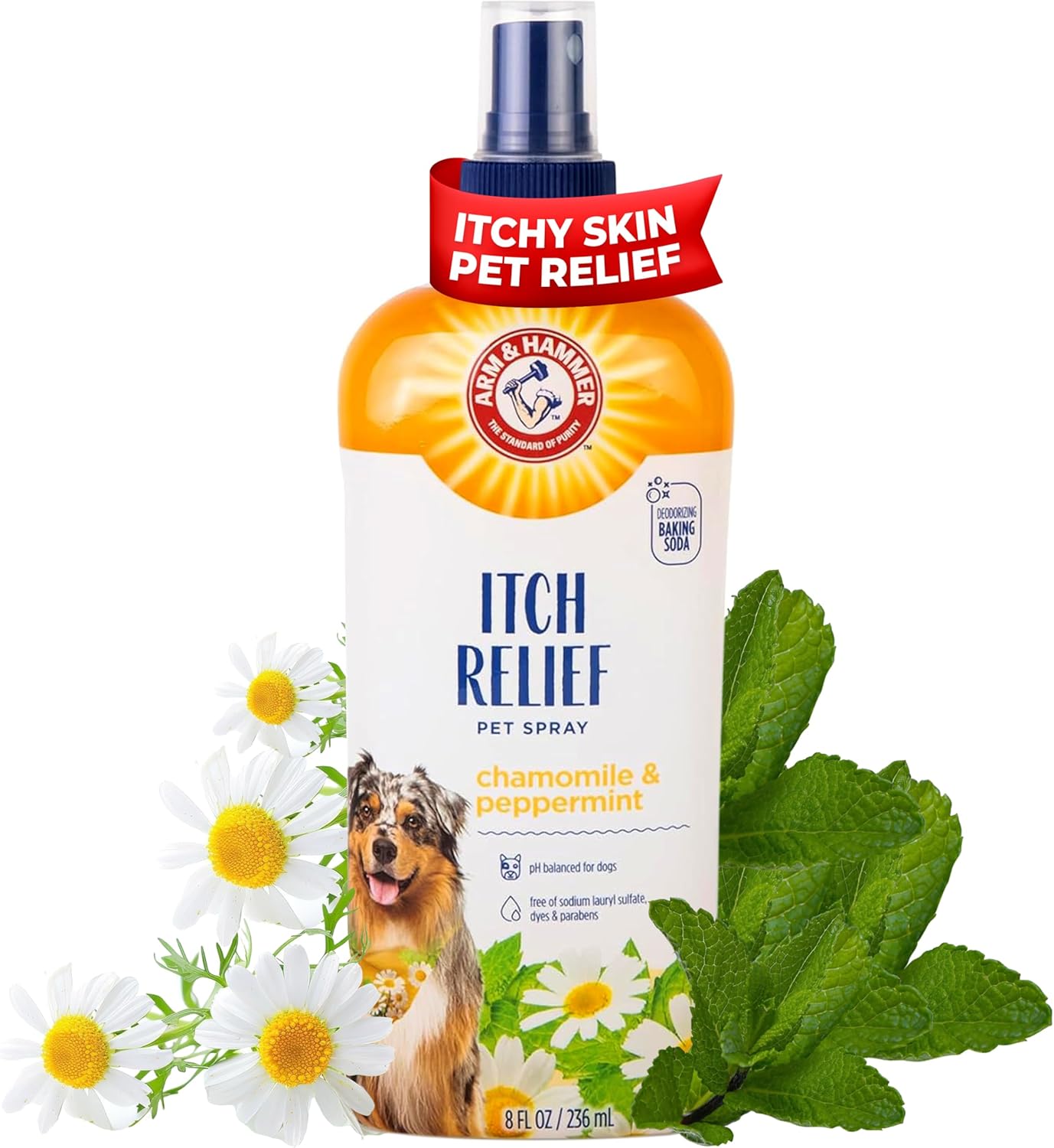 Arm & Hammer for Pets Itch Relief Spray for Dogs – Dog Itch Relief with Baking Soda Chamomile & Peppermint Scent – Professional Dog Skin Care Spray – Anti Itch Spray for Dog, Itchy Dog Skin Relief 8oz Arm & Hammer for Pets Itch Relief Spray for Dogs – Dog Itch Relief with Baking Soda Chamomile & Peppermint Scent – Professional Dog Skin Care Spray – Anti Itch Spray for Dog, Itchy Dog Skin Relief 8oz