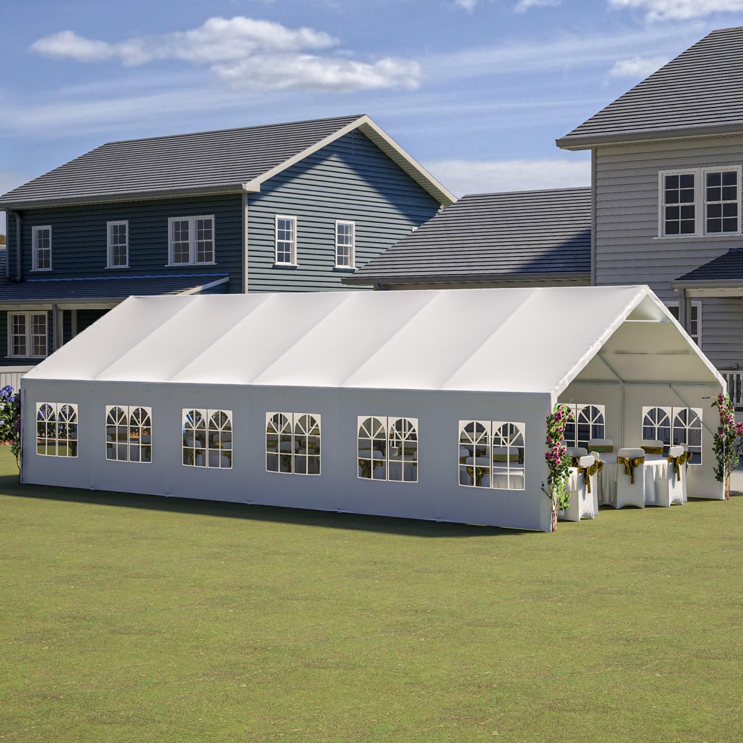 20’x40′ Party Tent – Heavy Duty Upgraded Galvanized Frame, Outdoor Wedding Gazebo Shelter Canopy, Removable Sidewalls, Double Doors, and 3 Carry Bags for Parties, Weddings, and Outdoor Events 20’x40′ Party Tent – Heavy Duty Upgraded Galvanized Frame, Outdoor Wedding Gazebo Shelter Canopy, Removable Sidewalls, Double Doors, and 3 Carry Bags for Parties, Weddings, and Outdoor Events