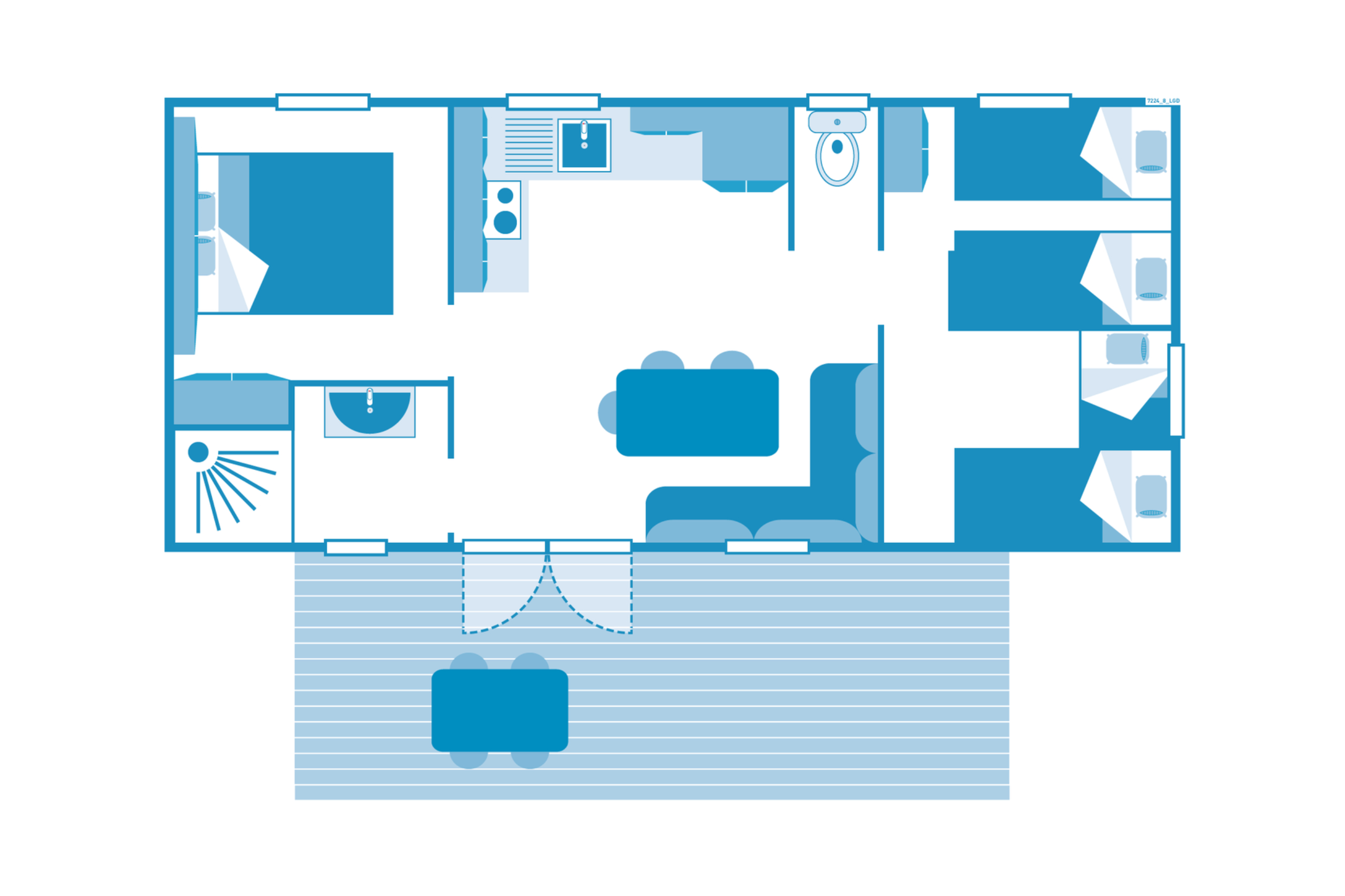 Cottage 6p 3Bdrms AirCon ****