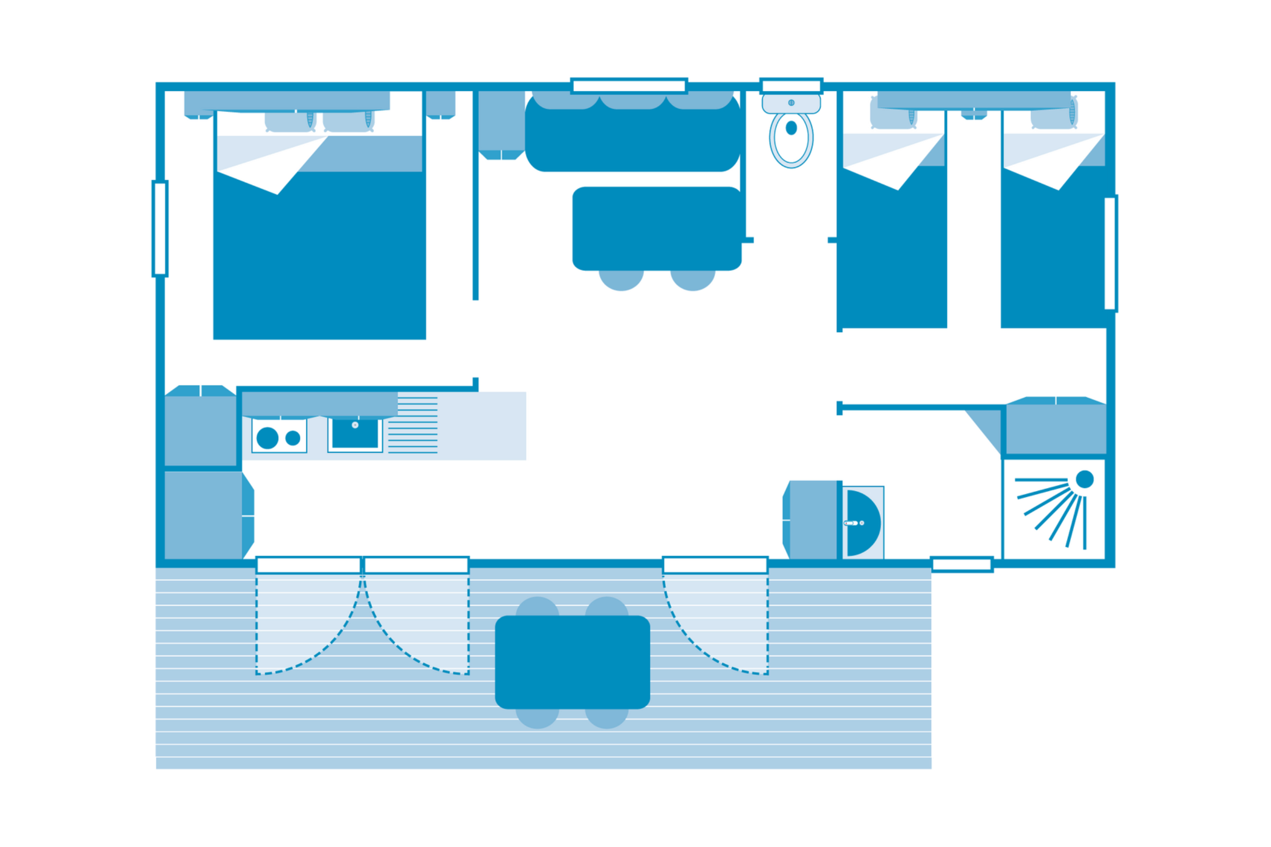 Cottage 4p 2Bdrms ***