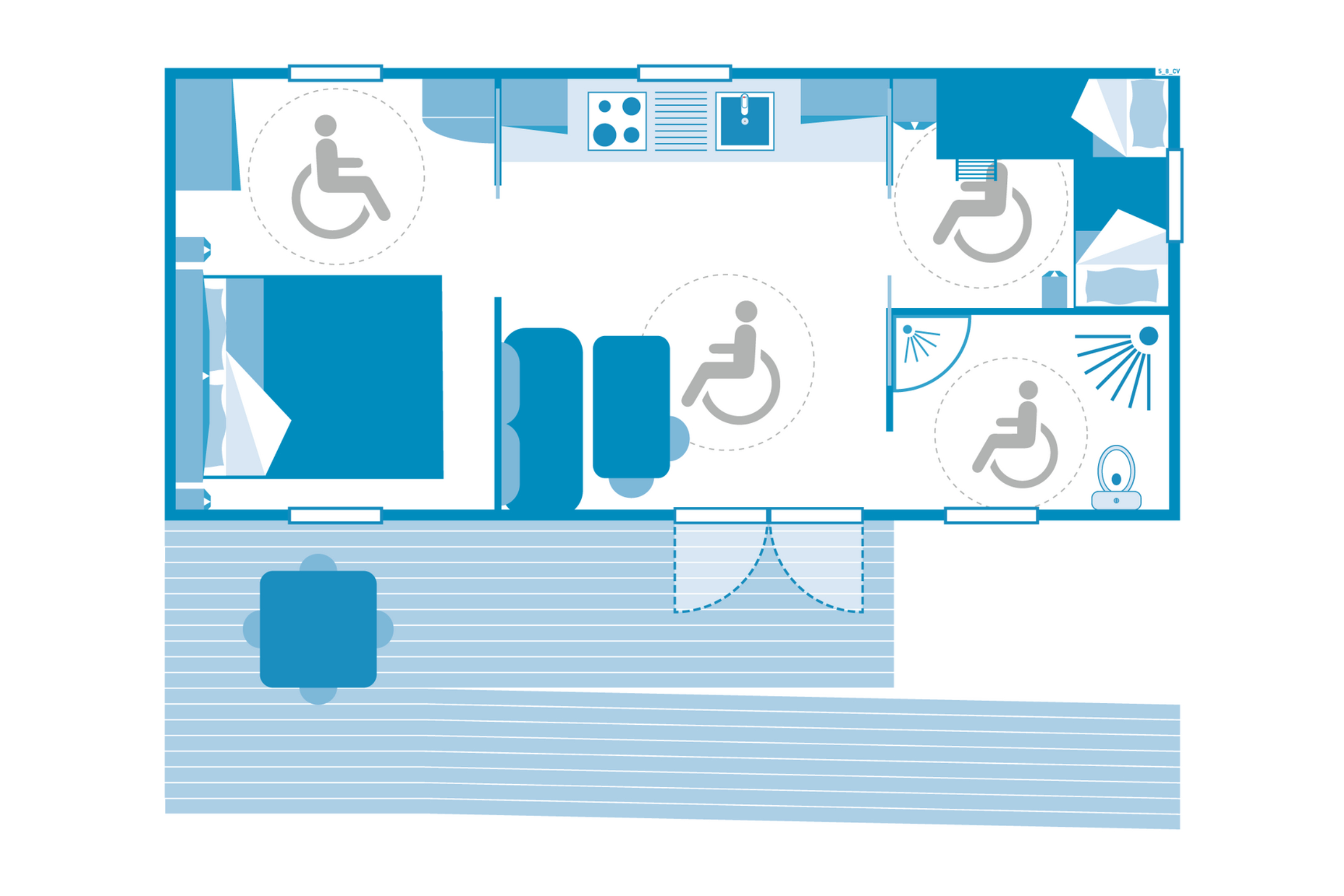 Cottage 4p 2Bdrms AirCon ****