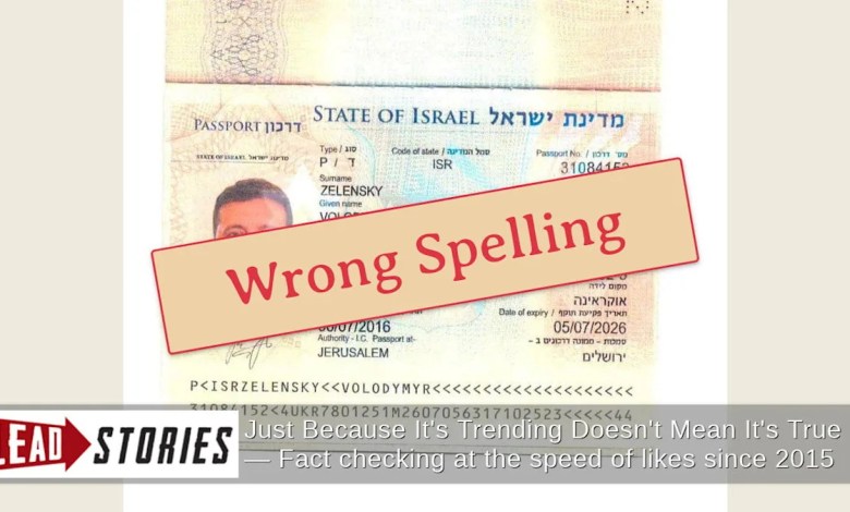 Image Does NOT Prove Zelenskyy Received Israeli Passport In 2016 Image Does NOT Prove Zelenskyy Received Israeli Passport In 2016