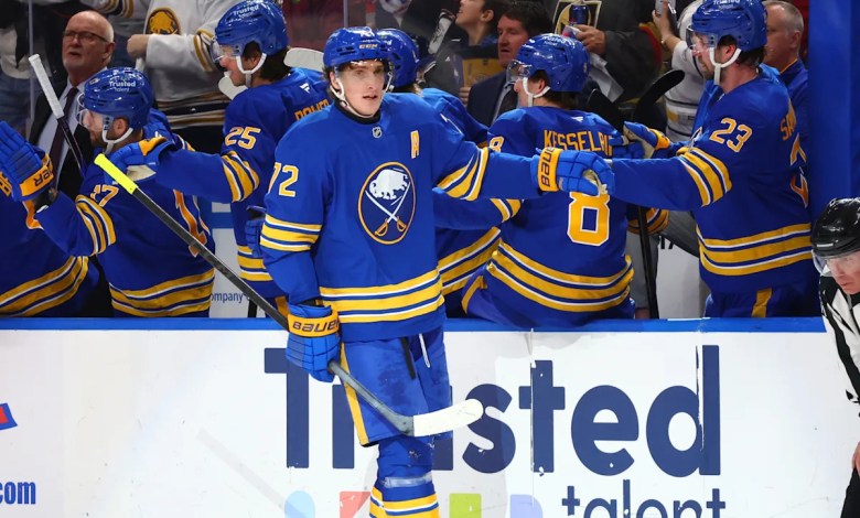 Thompson honored for Olympic gold-medal win, then scores in Sabres’ 3-2 victory over Golden Knights. Thompson honored for Olympic gold-medal win, then scores in Sabres’ 3-2 victory over Golden Knights.