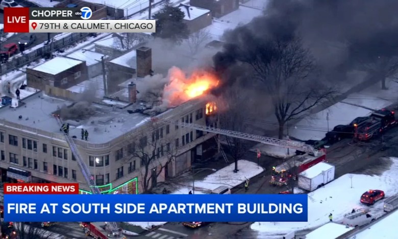 CFD battles large apartment building fire on South Side CFD battles large apartment building fire on South Side