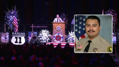 Funeral service held for deputy shot in Rancho Cucamonga before motorcycle chase Funeral service held for deputy shot in Rancho Cucamonga before motorcycle chase