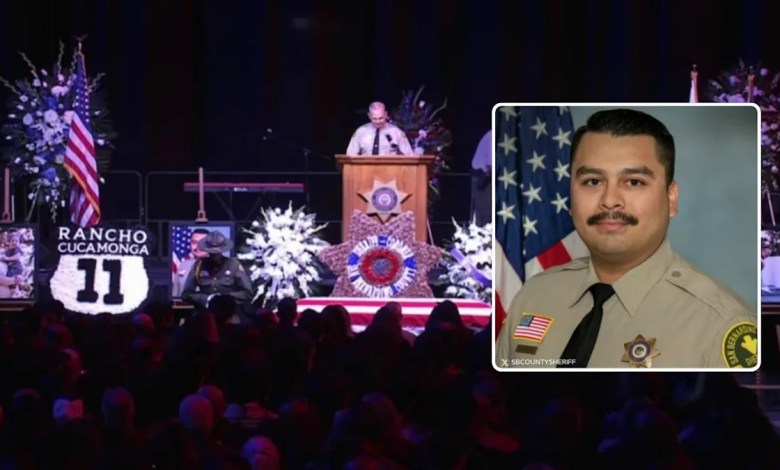 Funeral service held for deputy shot in Rancho Cucamonga before motorcycle chase Funeral service held for deputy shot in Rancho Cucamonga before motorcycle chase