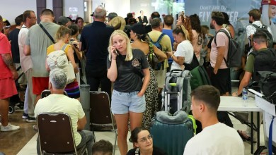 Photos show chaos at airports as passengers are left stranded due to canceled flights Photos show chaos at airports as passengers are left stranded due to canceled flights