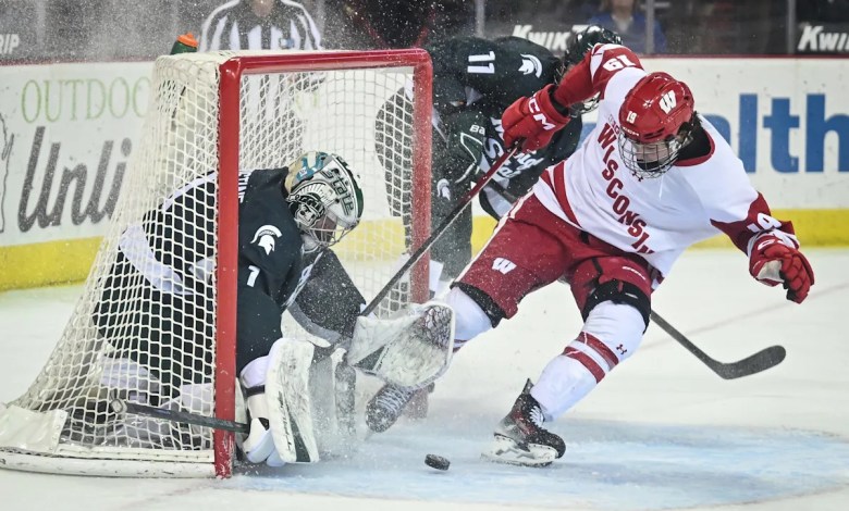 Second period the difference as No. 2 Wisconsin falls to Michigan State Second period the difference as No. 2 Wisconsin falls to Michigan State