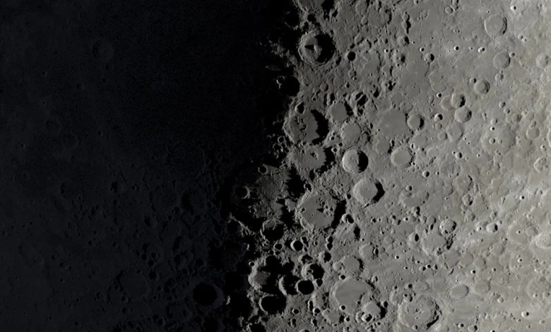 Look for the shadows of mountains on the lunar surface Look for the shadows of mountains on the lunar surface