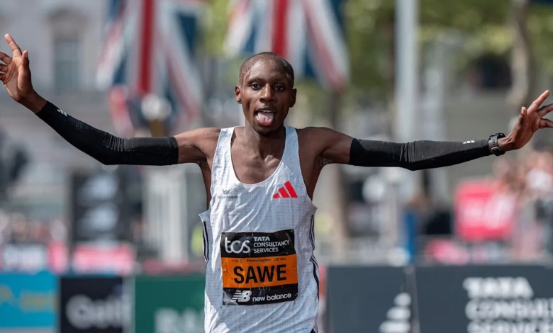 Sabastian Sawe runs first sub-2-hour marathon race, shatters world record in London Sabastian Sawe runs first sub-2-hour marathon race, shatters world record in London