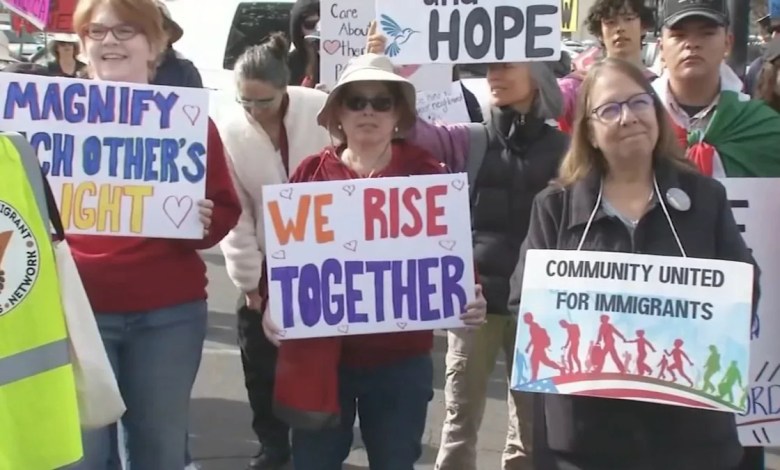 East Bay protesters march against ICE operations, Flock camera surveillance East Bay protesters march against ICE operations, Flock camera surveillance