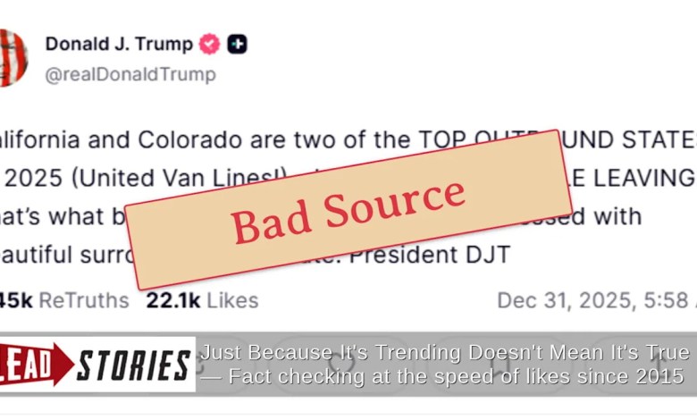 California And Colorado Are NOT ‘Top Outbound States’ With People Leaving — Trump Cites Questionable Source California And Colorado Are NOT ‘Top Outbound States’ With People Leaving — Trump Cites Questionable Source