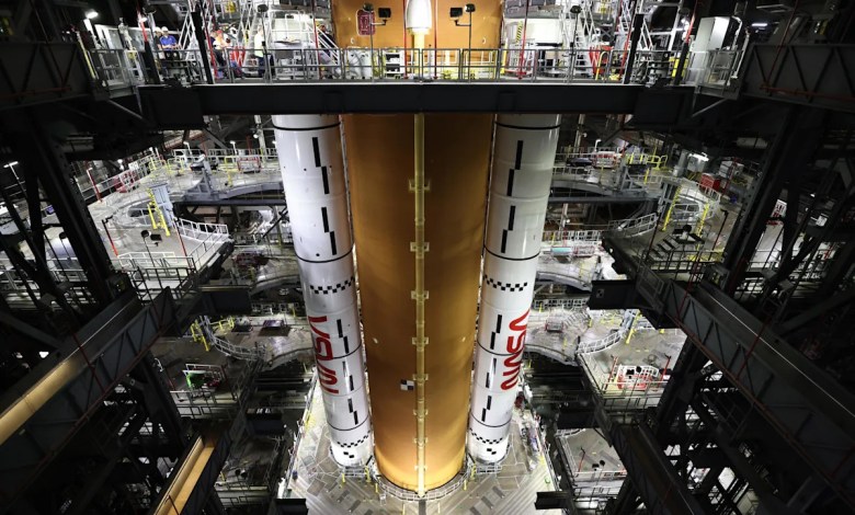 NASA moon rocket ready for trip to launch pad NASA moon rocket ready for trip to launch pad