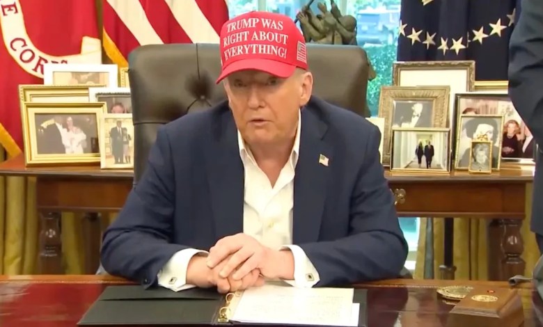 Trump Desperately Hides Hand on Camera After Makeup Mishap Trump Desperately Hides Hand on Camera After Makeup Mishap