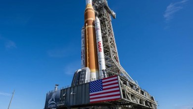 Repaired moon rocket heads back to launch pad for April 1 blastoff Repaired moon rocket heads back to launch pad for April 1 blastoff