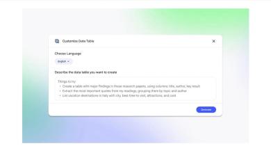 Google’s NotebookLM introduces Data Tables feature Google’s NotebookLM introduces Data Tables feature