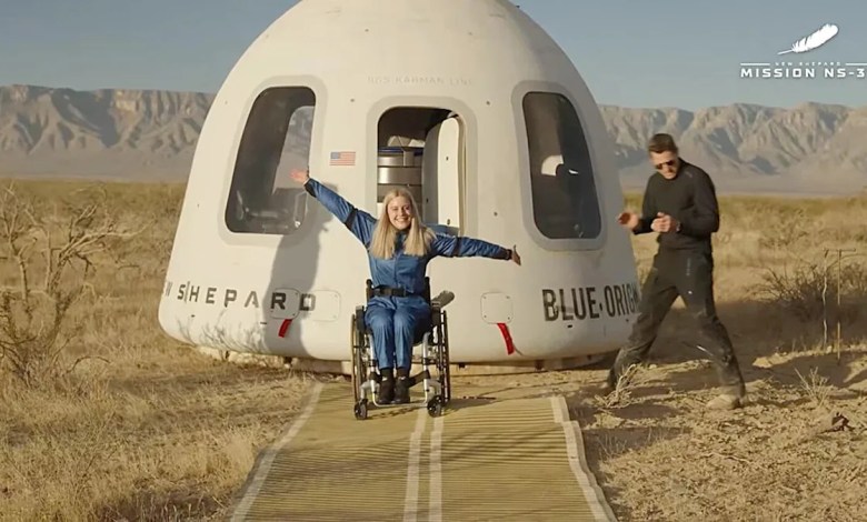 Blue Origin safely launches wheelchair user to space and back Blue Origin safely launches wheelchair user to space and back