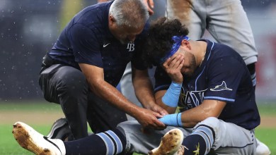 Rays’ Jonathan Aranda collides with Giancarlo Stanton and exits game Rays’ Jonathan Aranda collides with Giancarlo Stanton and exits game