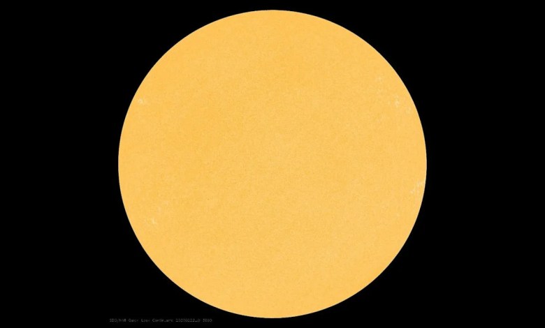 The sun just had no visible sunspots for the 1st time since 2022. Is the end of the current solar cycle near? The sun just had no visible sunspots for the 1st time since 2022. Is the end of the current solar cycle near?