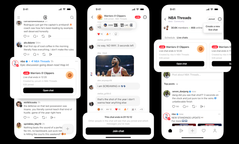 Threads introduces ‘live chats’ for following live events Threads introduces ‘live chats’ for following live events