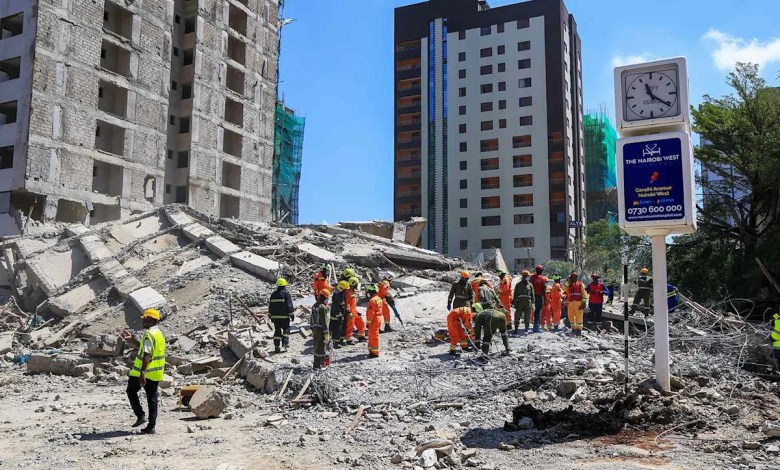 Multi-Story Building Collapses, 4 Feared to Be Trapped Multi-Story Building Collapses, 4 Feared to Be Trapped