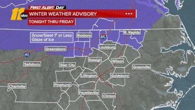Wintry mix expected Friday across Central North Carolina: Weather timeline Wintry mix expected Friday across Central North Carolina: Weather timeline