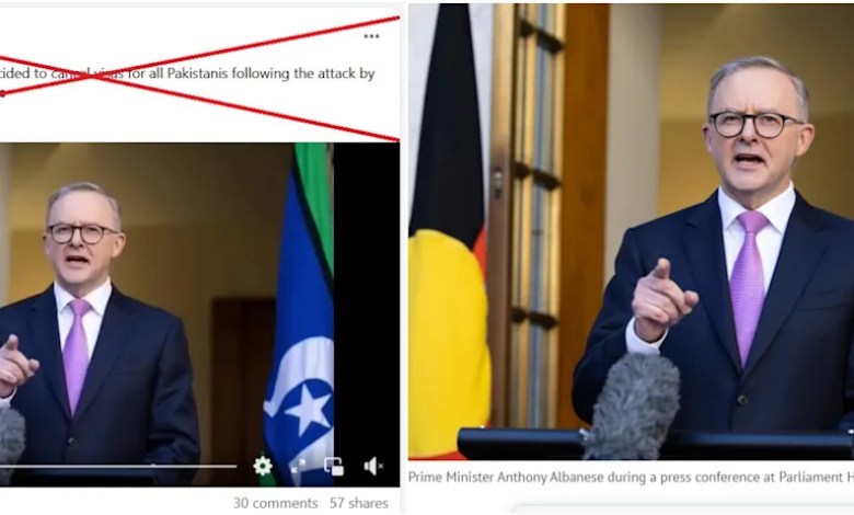Clip of Australia leader banning visas for Pakistanis is AI-generated Clip of Australia leader banning visas for Pakistanis is AI-generated