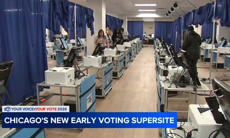 Election officials show off new Chicago voting supersite ahead of Illinois Primary Election officials show off new Chicago voting supersite ahead of Illinois Primary