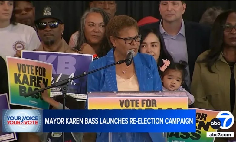 LA Mayor Karen Bass launches re-election campaign with rally in downtown LA Mayor Karen Bass launches re-election campaign with rally in downtown