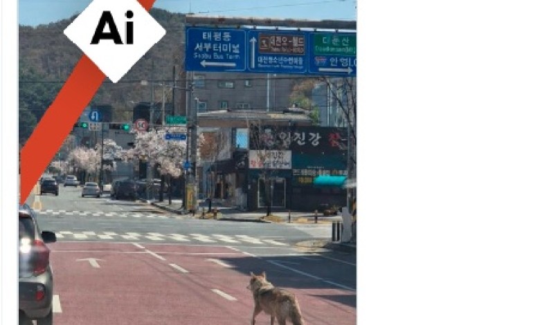 Viral image of runaway wolf in S. Korea is AI-generated Viral image of runaway wolf in S. Korea is AI-generated
