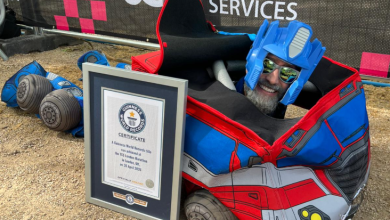 Optimus Prime marathon runner breaks world record Optimus Prime marathon runner breaks world record