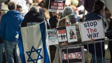 Anti-war protests held across Israel under wartime gathering limits Anti-war protests held across Israel under wartime gathering limits