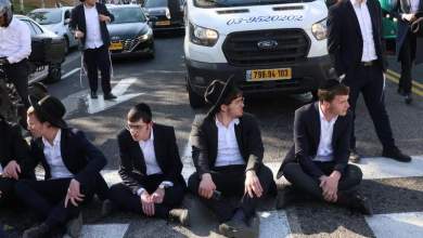 Police forcefully disperse anti-draft haredi Jerusalem Faction protest at Chords Bridge Police forcefully disperse anti-draft haredi Jerusalem Faction protest at Chords Bridge