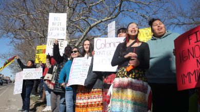 Native American students lead protest against ICE presence in Kansas town Native American students lead protest against ICE presence in Kansas town