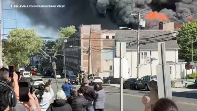 Dangerous warehouse fire consumes entire block in Belleville, New Jersey; families evacuated Dangerous warehouse fire consumes entire block in Belleville, New Jersey; families evacuated