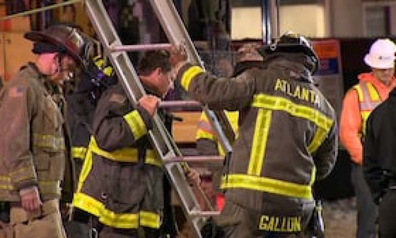 Construction worker falls more than 15 feet down large hole in downtown Atlanta Construction worker falls more than 15 feet down large hole in downtown Atlanta