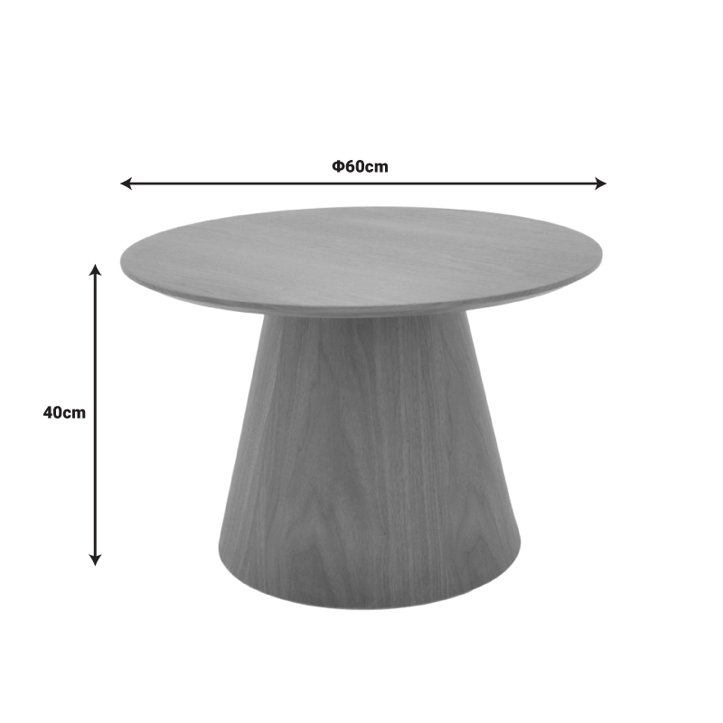 Τραπέζι σαλονιού Kayano pakoworld mdf σε φυσική απόχρωση Φ60×40εκ