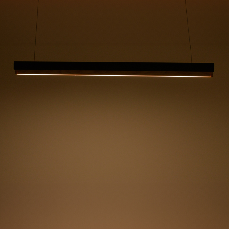 Φωτιστικό οροφής Rafmole pakoworld led μαύρο μέταλλο-ξύλο 120×7.5εκ