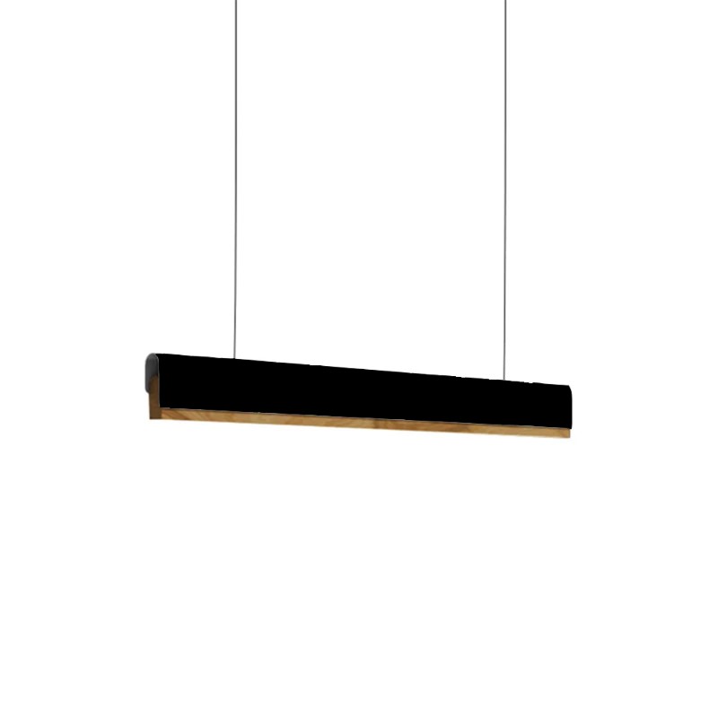 Φωτιστικό οροφής Rafmole pakoworld led μαύρο μέταλλο-ξύλο 120×7.5εκ