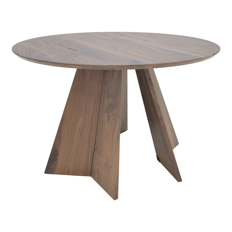 Τραπέζι Bibble pakoworld mdf σε καρυδί απόχρωση Φ120×76εκ