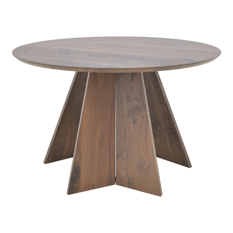 Τραπέζι Bibble pakoworld mdf σε καρυδί απόχρωση Φ120×76εκ