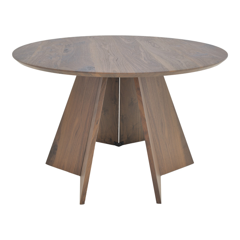 Τραπέζι Bibble pakoworld mdf σε καρυδί απόχρωση Φ120×76εκ