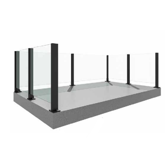 Glazen balustrade met verticale aluminium steunpalen