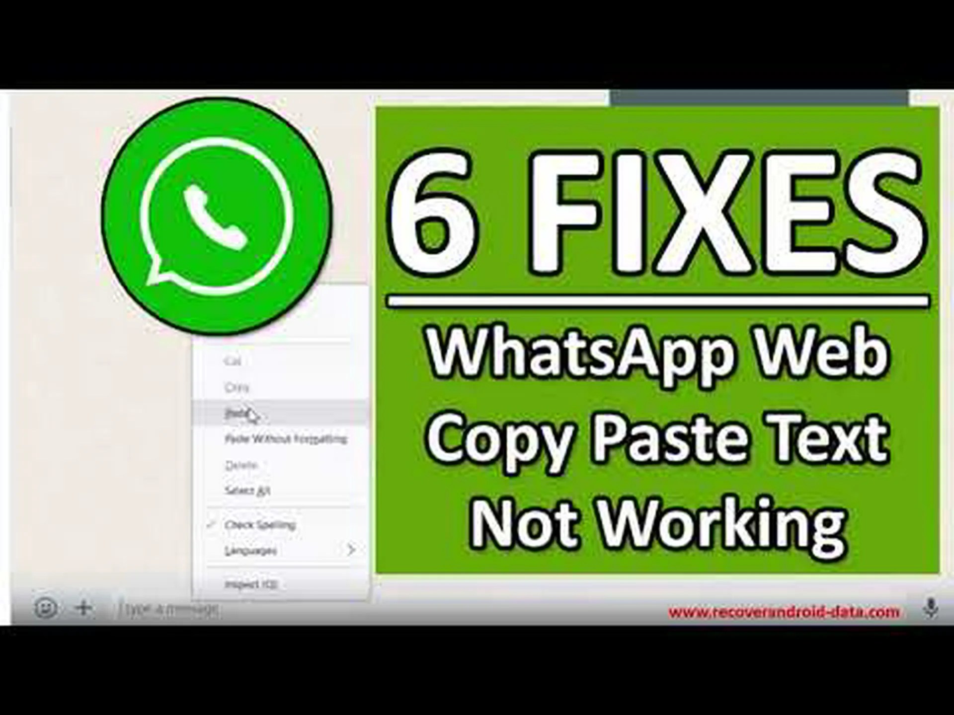 Whatsapp web does not paste text Whatsapp web does not paste text
