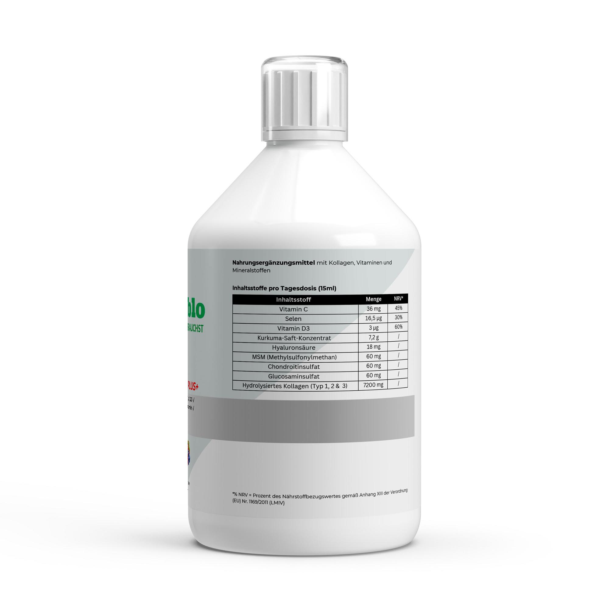 Kollagen Support PLUS+ Shots (1500 DA) – Wild Berry – 500ml