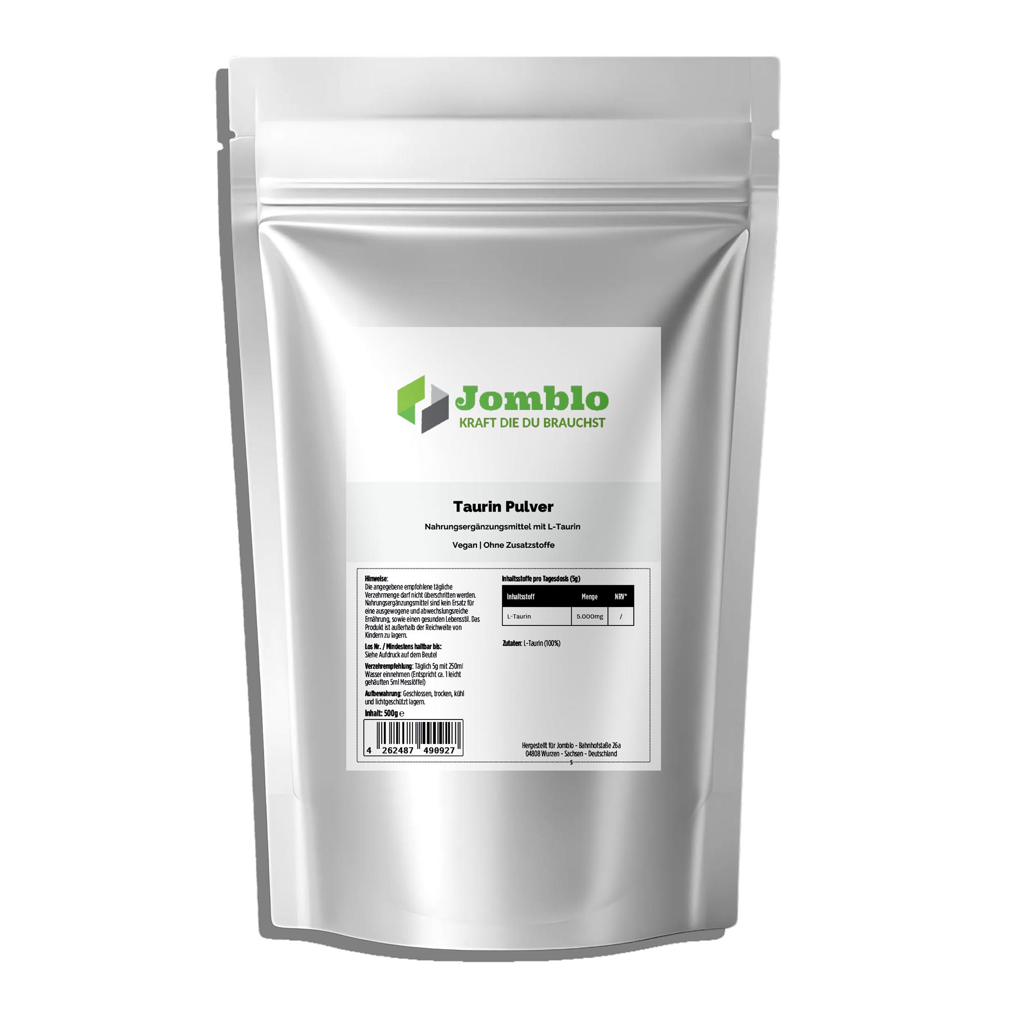 Taurin Pulver – 500g Doypack