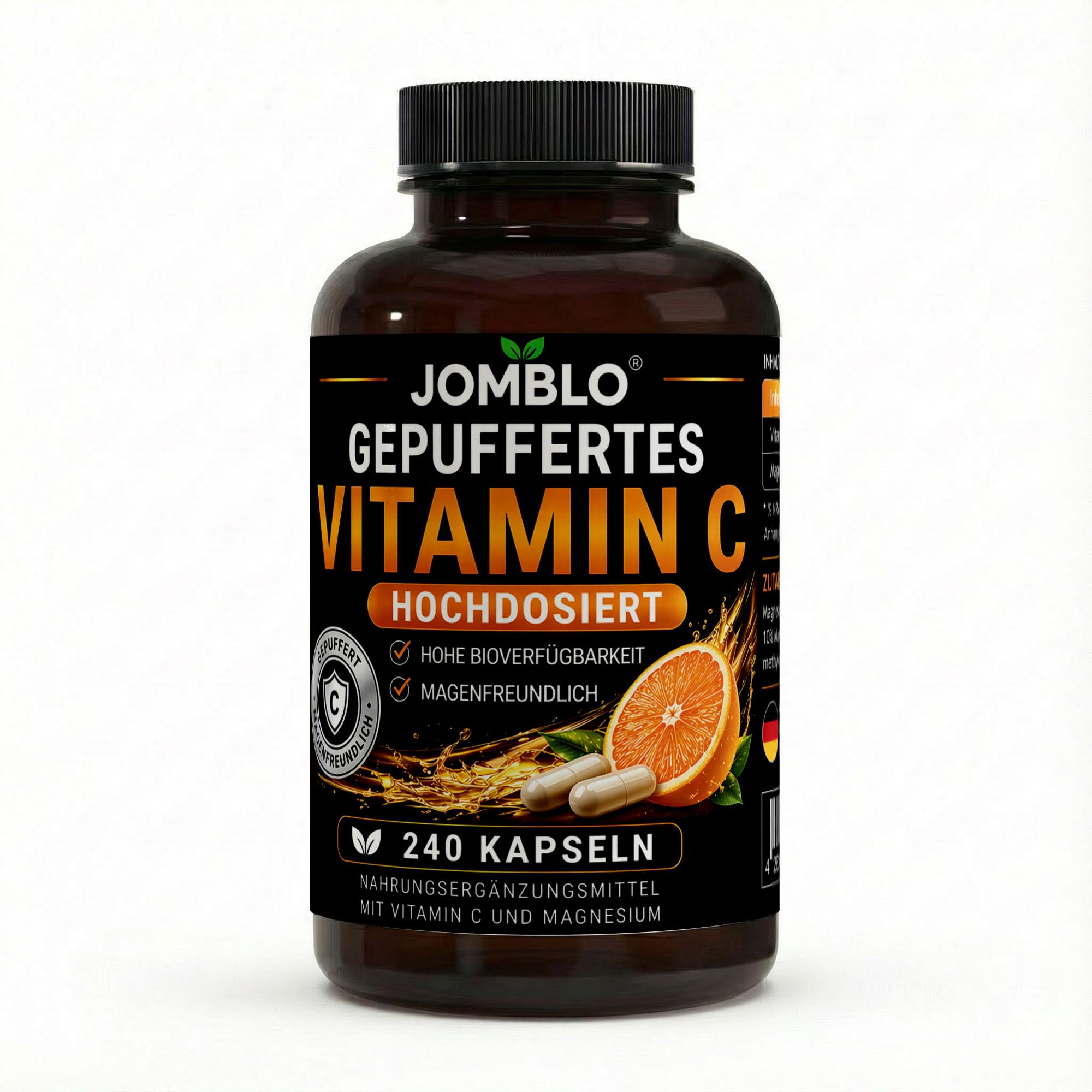 Gepuffertes Vitamin C 500mg + Magnesium – 240 Kapseln